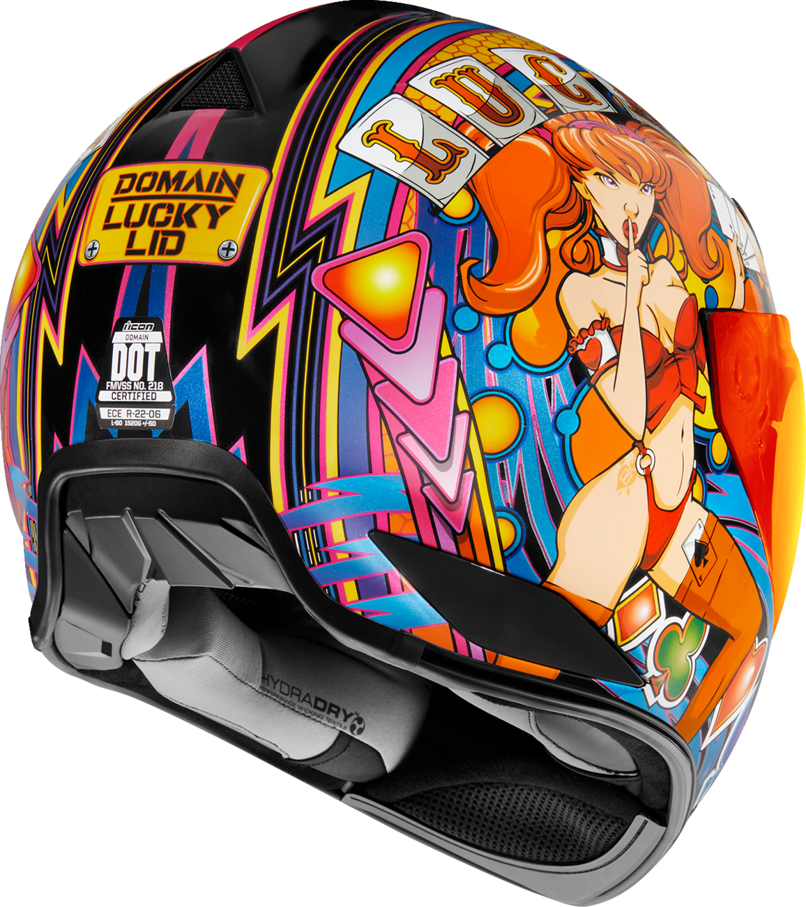 Casco ICON Domain™ - Lucky Lid 4 - Rojo - XS 0101-14951