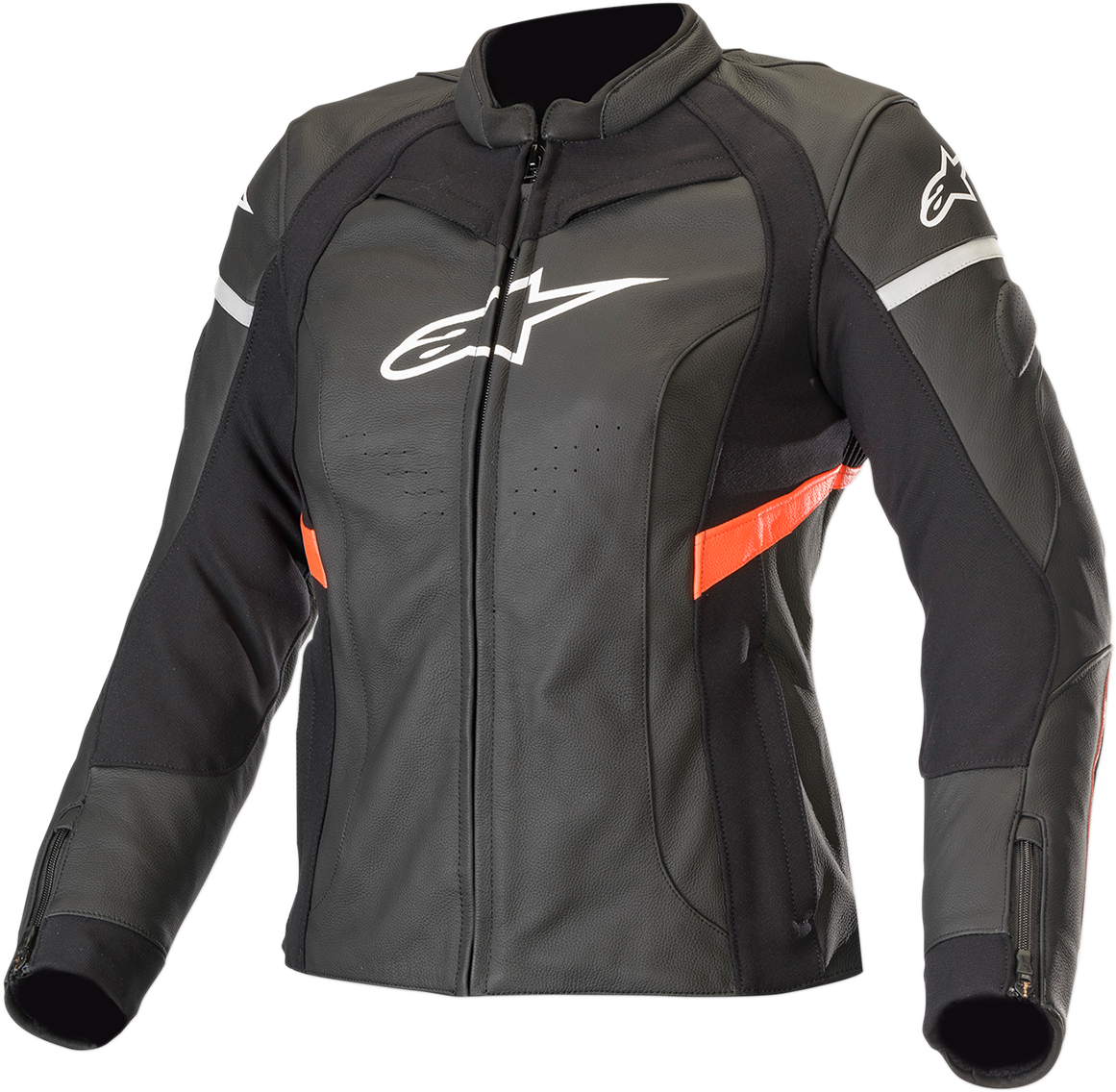 Chaqueta de cuero Stella Kira de ALPINESTARS para mujer - Negro/Rojo - Talla 2 EE. UU. / 38 UE 3112019-1030-38