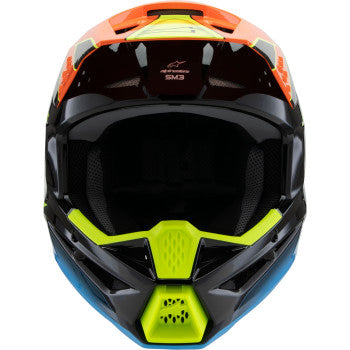 Casco de motocicleta juvenil ALPINESTARS SM3 - Fray - Negro brillante/Naranja/Amarillo fluorescente - Pequeño 8301625-1455-YS