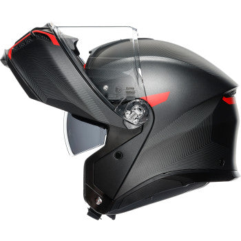Casco de moto AGV Tourmodular - Frequency - Gunmetal mate/Rojo - XL 211251F2OY00515