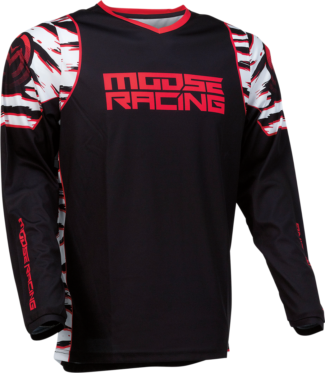 Camiseta de clasificación de MOOSE RACING - Negra/Roja - Grande 2910-6976