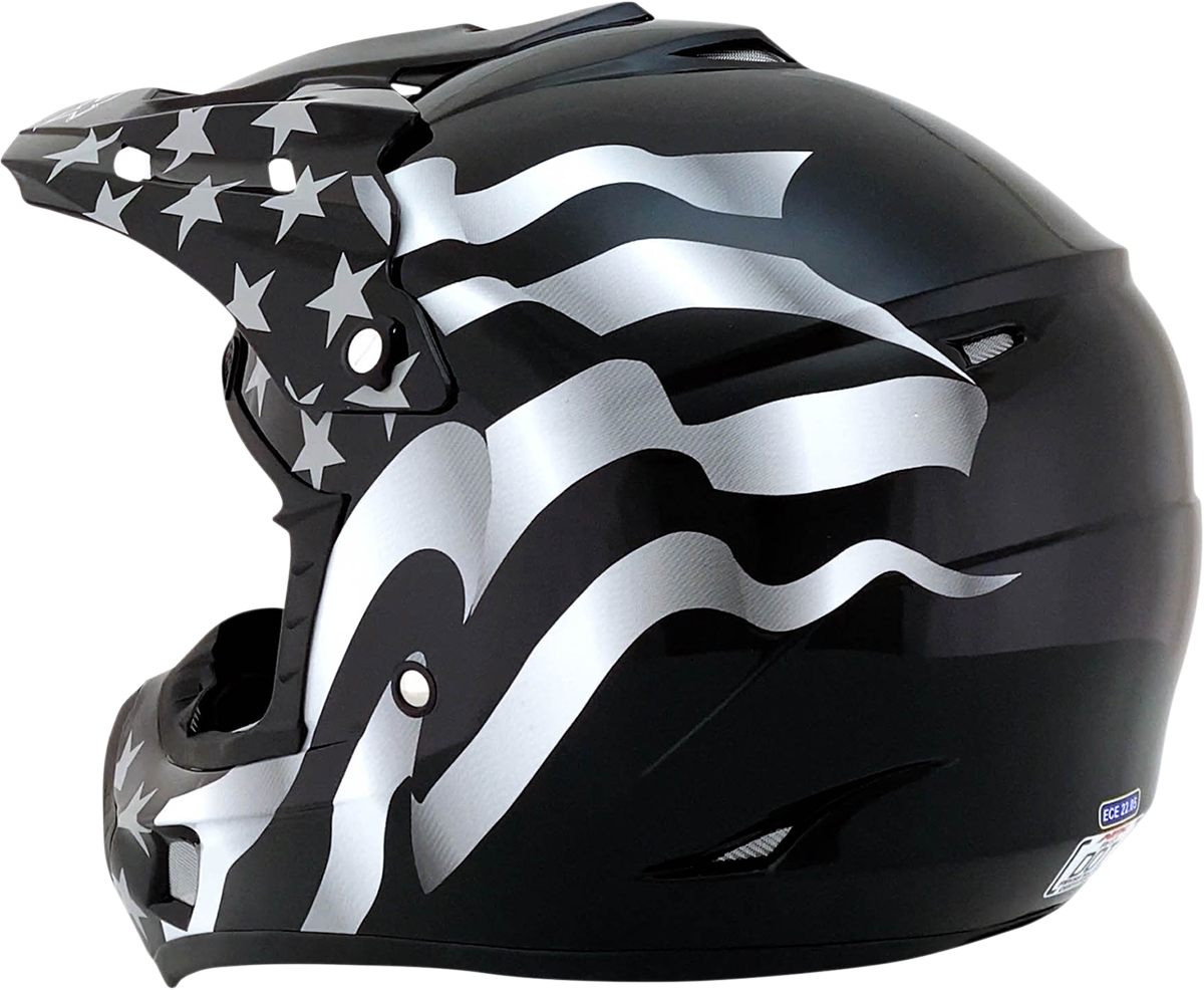 Casco de motocicleta AFX FX-17 - Bandera - Sigiloso - Grande 0110-2365