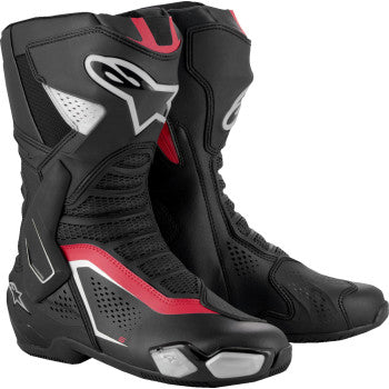 Botas ventiladas ALPINESTARS SMX-6 V3 - Negro/Plateado/Rojo - Talla EE. UU. 7.5/UE 41 2223225-199-41