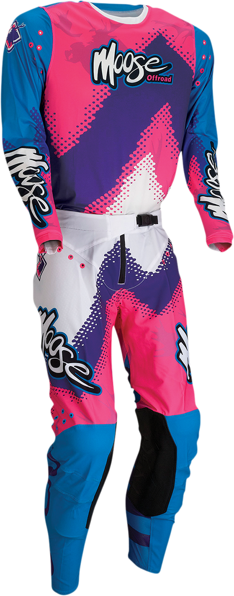 Camiseta Agroid de MOOSE RACING - Rosa/Azul/Morado - Talla M 2910-6381