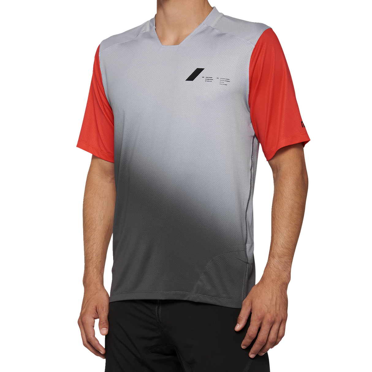 Camiseta 100% Celium - Manga corta - Gris/Rojo carrera - Talla pequeña 40011-00010