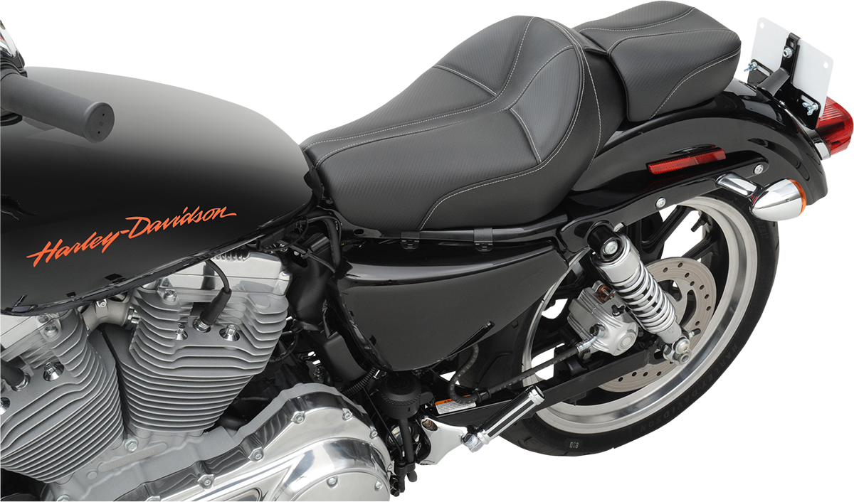 Asiento individual SADDLEMEN Dominator - Cosido - Negro con costuras grises - XL '04-'20 807-03-0042