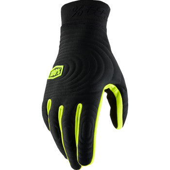 Guantes 100% Brisker Xtreme - Negro/Amarillo Fluo - Talla Grande 10030-00003
