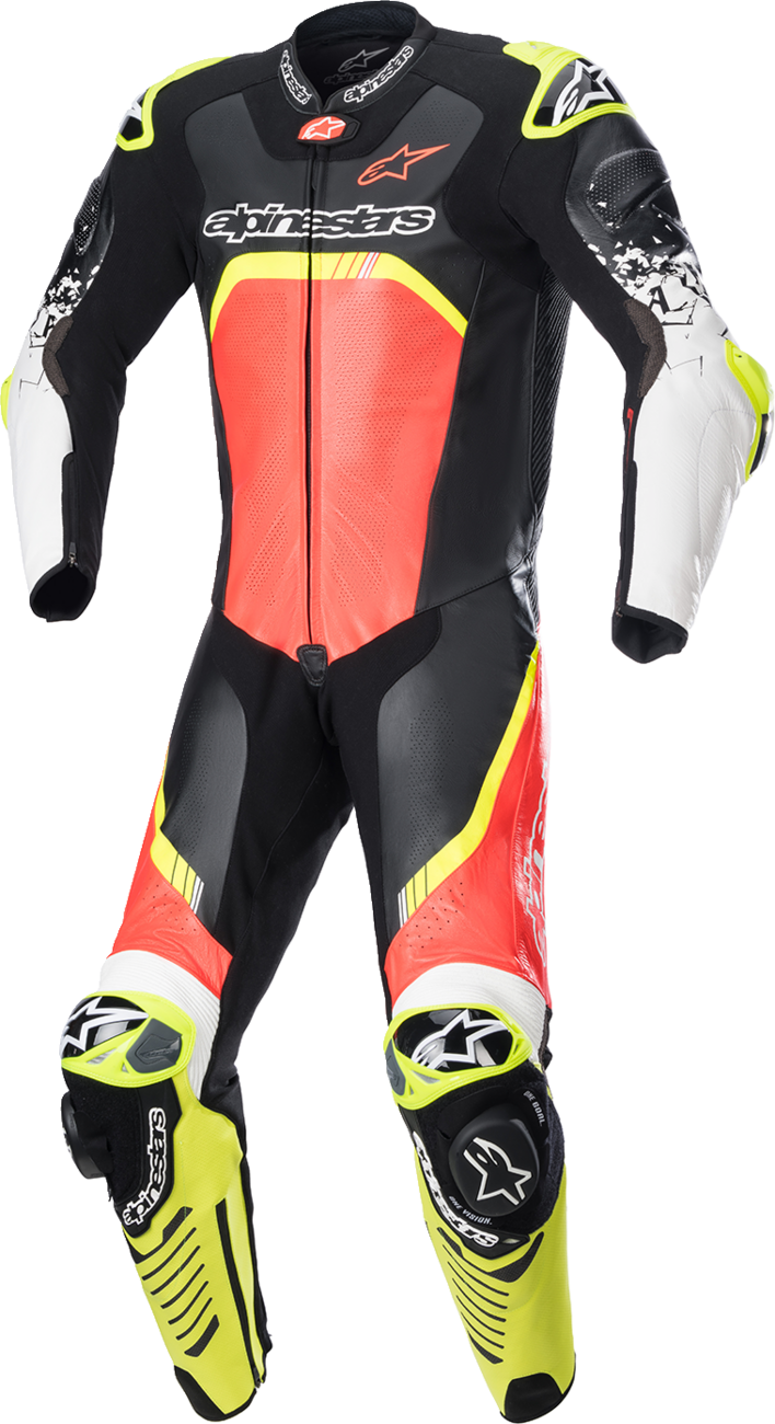 Traje técnico ALPINESTARS GP v4 - Negro/Rojo fluorescente/Amarillo fluorescente - Talla 44 de EE. UU. / 54 de UE 3156822-1355-54