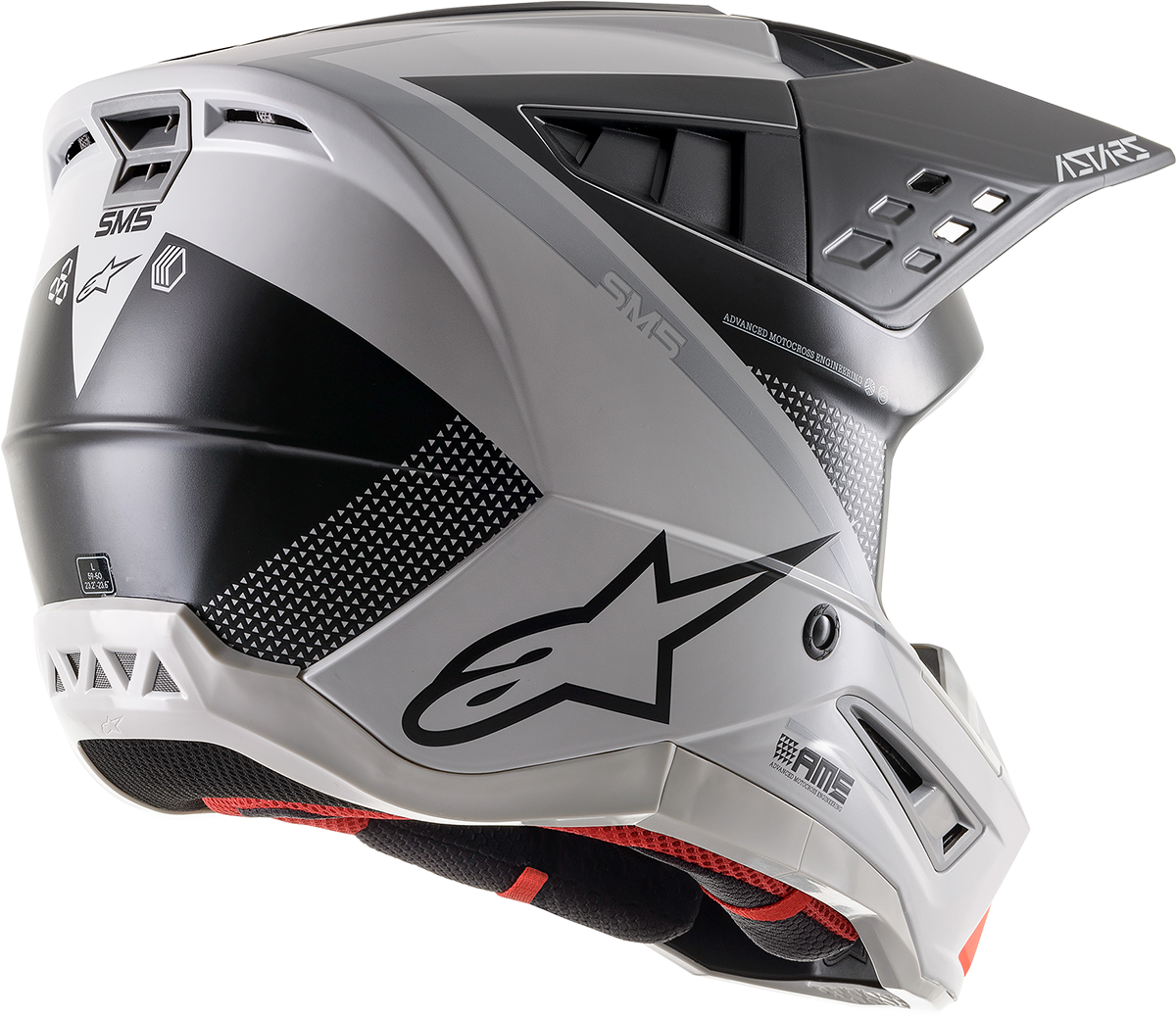 Casco de motocicleta ALPINESTARS SM5 - Rayón - Gris/Negro/Plateado - Mediano 8304121-928-MD