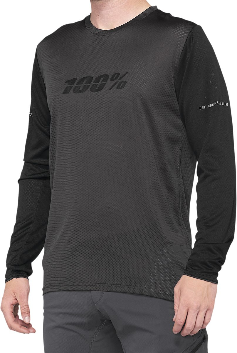 Maillot 100% Ridecamp - Manga larga - Negro/Carbón - Talla M 40028-00001