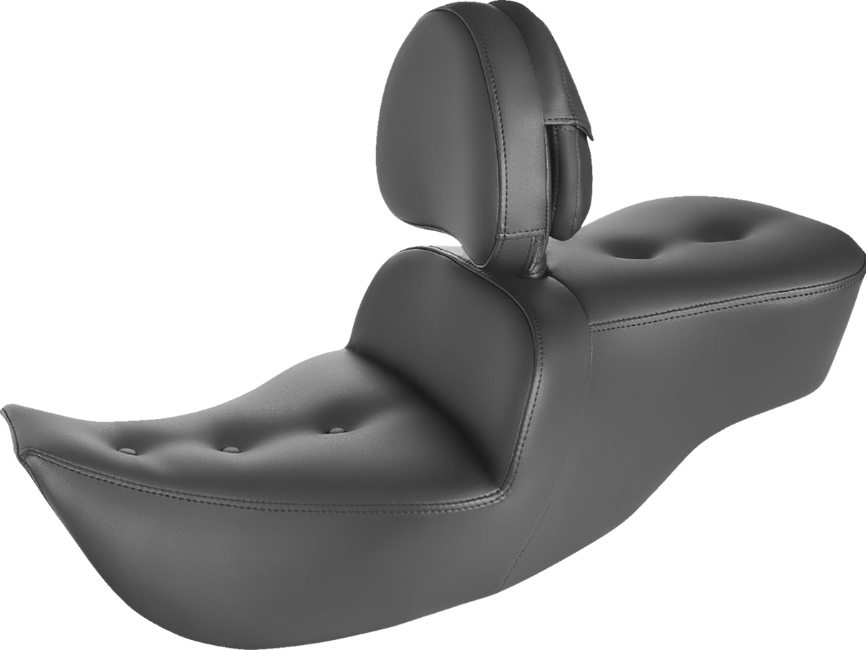 Asiento de sofá de carretera SADDLEMEN con cubierta acolchada - con respaldo - Negro - FLH '99-'07 897-06-181BR