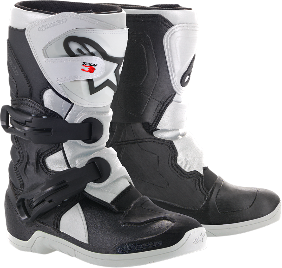 Botas ALPINESTARS Youth Tech 3S - Negro/Blanco - Talla 12 (EE. UU.) 2014518-12-12