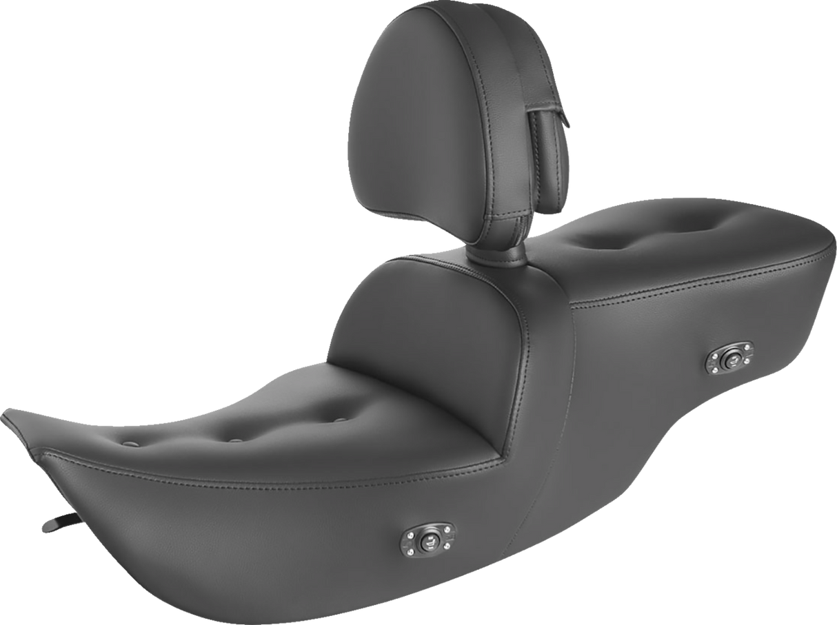 Asiento de sofá de carretera SADDLEMEN con almohada superior - Calefactable - Negro - con respaldo 897-06-181BRHC
