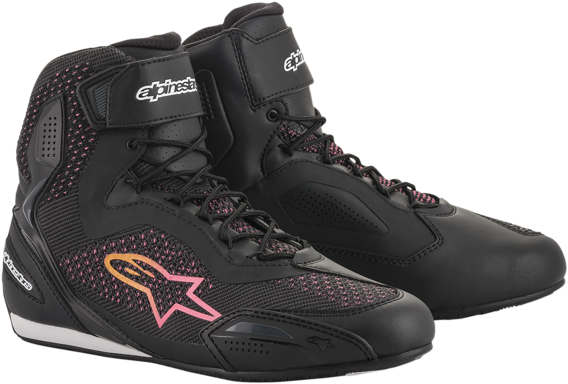 Zapatillas ALPINESTARS Stella Faster-3 Rideknit para mujer - Negro/Amarillo/Rosa - Talla 5.5 (EE. UU.) 251052014396