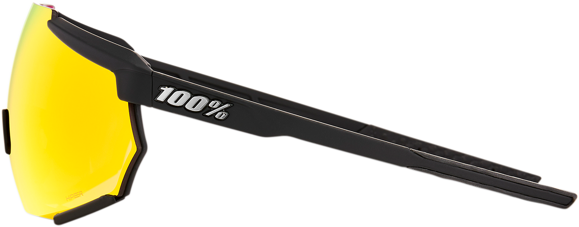 Gafas de sol 100% Racetrap - Negro suave al tacto - Lente de espejo roja 61037-100-43