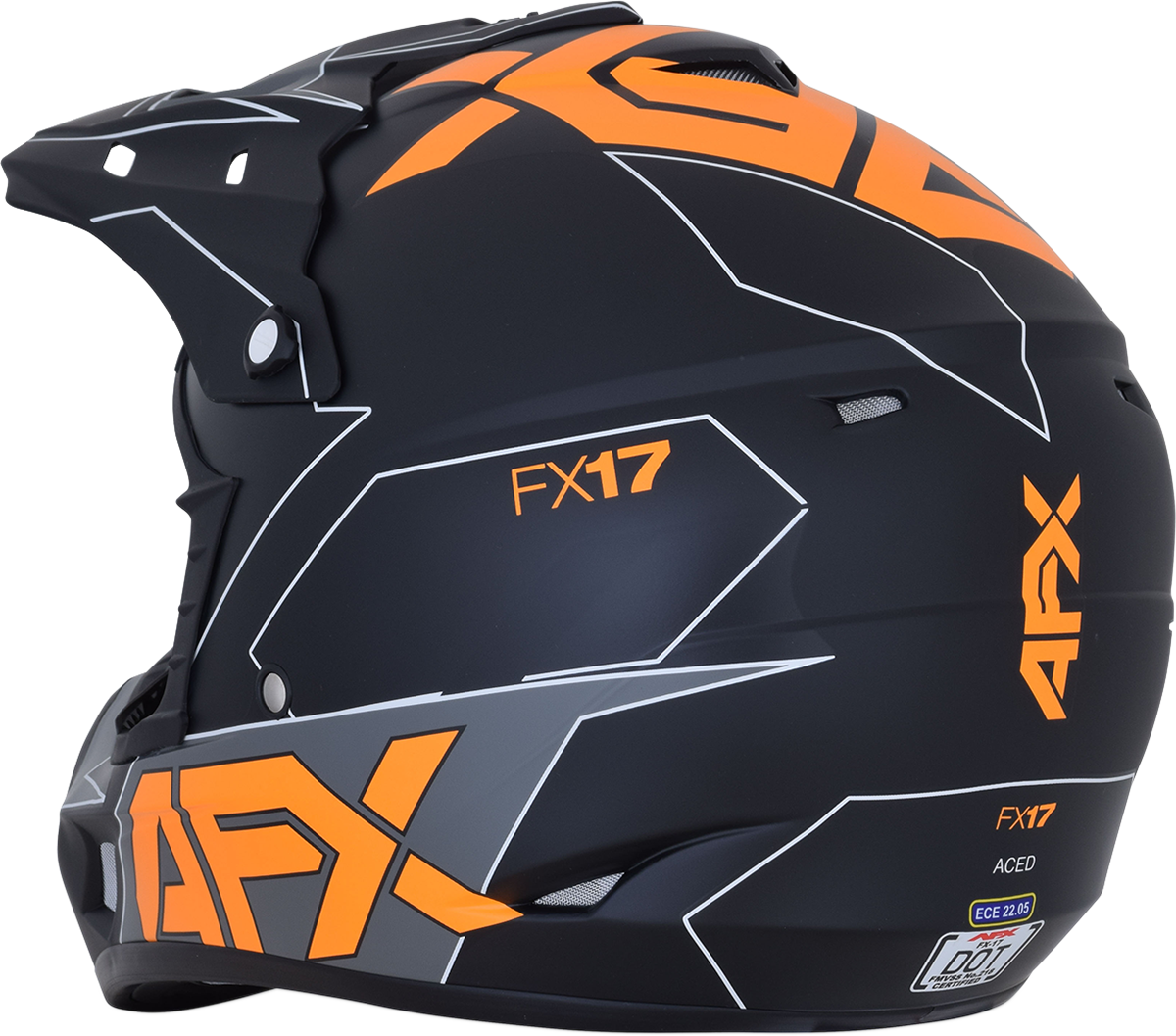 Casco de moto AFX FX-17 - Aced - Negro mate/Naranja - 2XL 0110-6508
