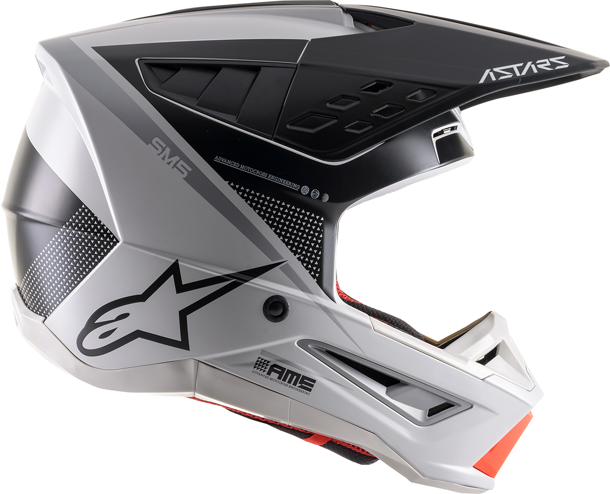 Casco de motocicleta ALPINESTARS SM5 - Rayón - Gris/Negro/Plateado - Mediano 8304121-928-MD