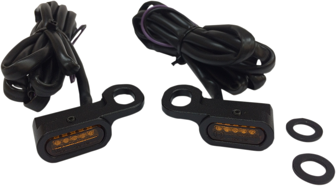 Luces LED de posición para manillar DRAG SPECIALTIES - Embrague hidráulico - Negro/Ámbar L22-0229MBAENU