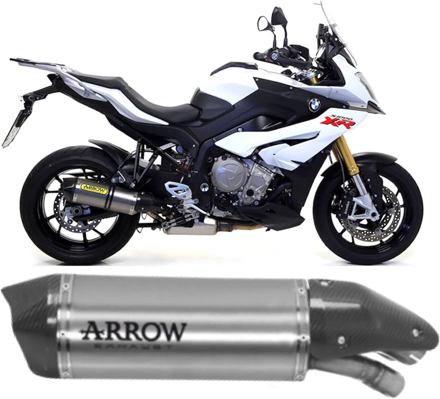 Silenciador de aluminio Race-Tech homologado Arrow BMW S 1000 XR '15 con tapa de carbono para colectores originales y Arrow 71837ak