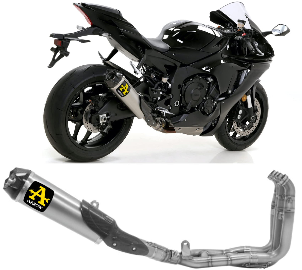 71211ckz Arrow Competition EVO-2 Full Titanium Exhaust - 2015-2025 Yamaha YZF-R1 R1S R1M