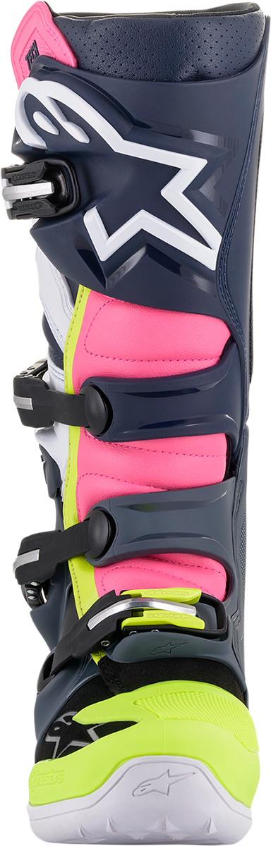 Botas ALPINESTARS Tech 7 - Negro/Rosa/Blanco/Amarillo - Talla 8 de EE. UU. 2012014-9076-8