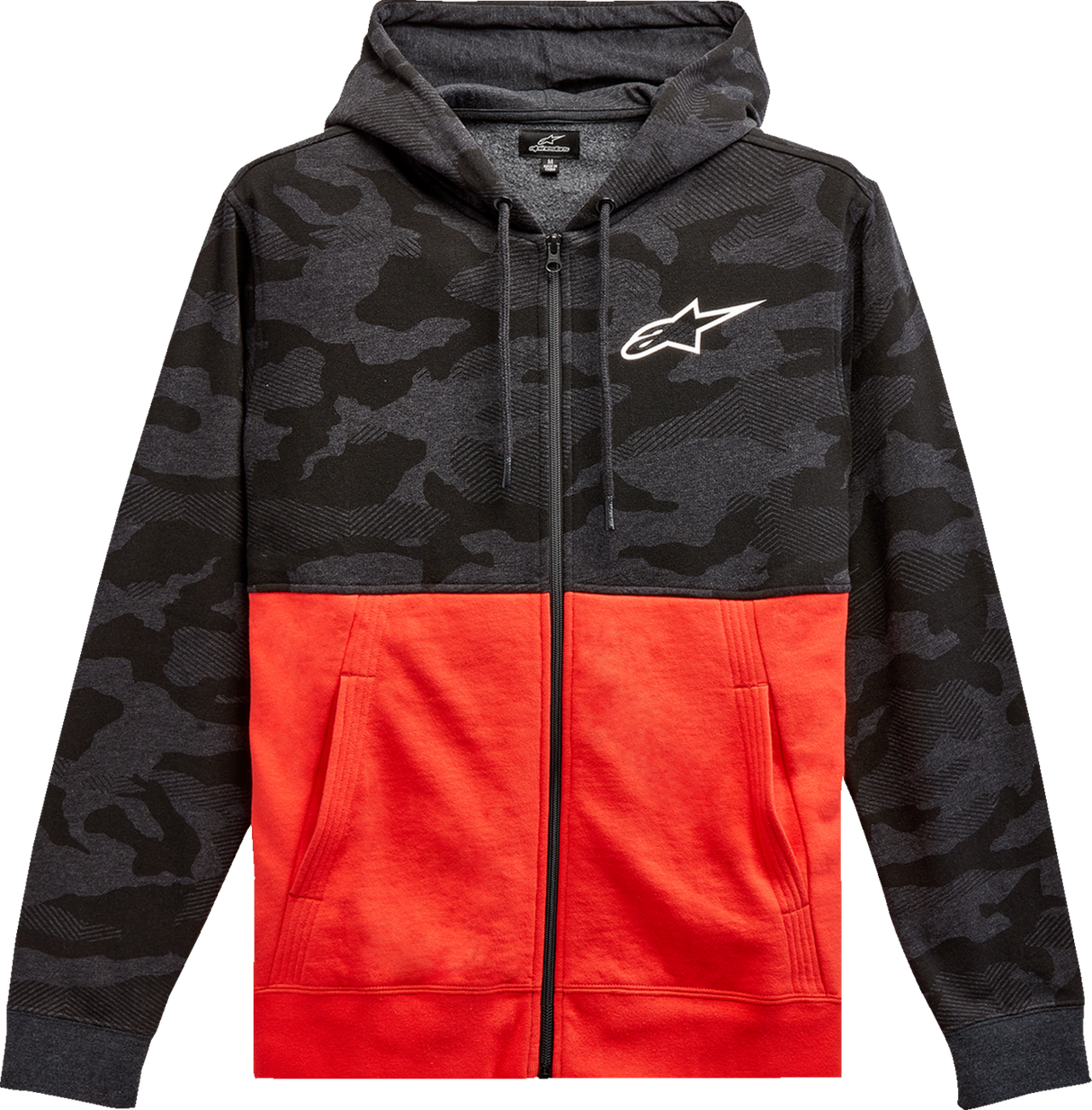 Sudadera con capucha ALPINESTARS Camo Block - Gris carbón/Rojo cálido - Mediana 1213510501816M