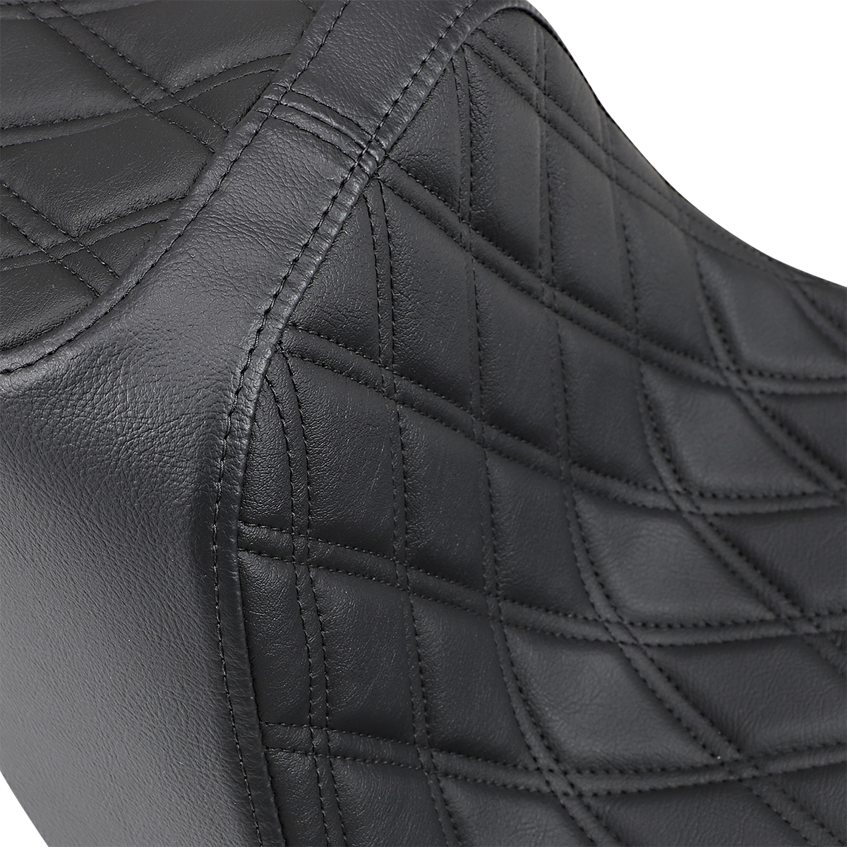 Asiento Predator III de DRAG SPECIALTIES - Doble diamante - Costuras negras 0802-1267
