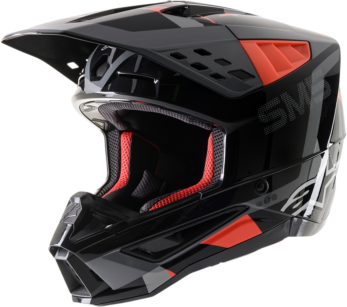 ALPINESTARS SM5 Motorcycle Helmet - Rover - Gray/Red - Medium 8303921-1392-MD