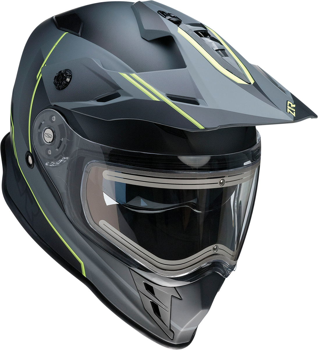 Casco de motocicleta Z1R Range - Bladestorm - Gris/Negro/Amarillo de alta visibilidad - Grande 0101-14068
