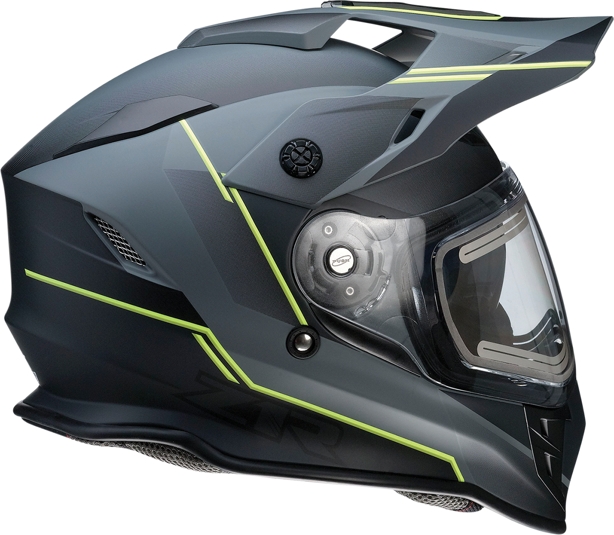 Casco de motocicleta Z1R Range - Bladestorm - Gris/Negro/Amarillo de alta visibilidad - Grande 0101-14068
