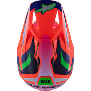 ALPINESTARS Youth SM3 Motorcycle Helmet - Deegan - Gloss Orange Fluo/Purple/Pink Fluo - Medium 8301425-433-YM