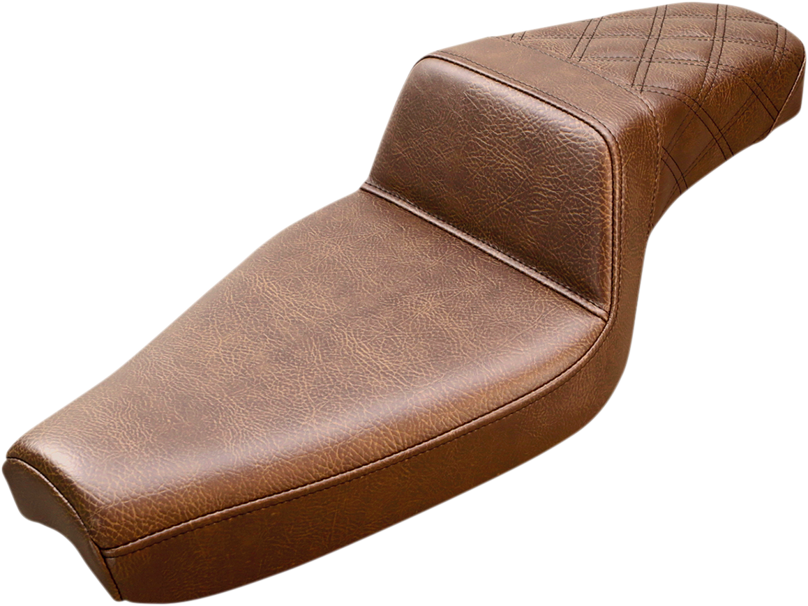 Asiento SADDLEMEN Step-Up - Costuras traseras de celosía - Marrón - XL 807-03-173BR