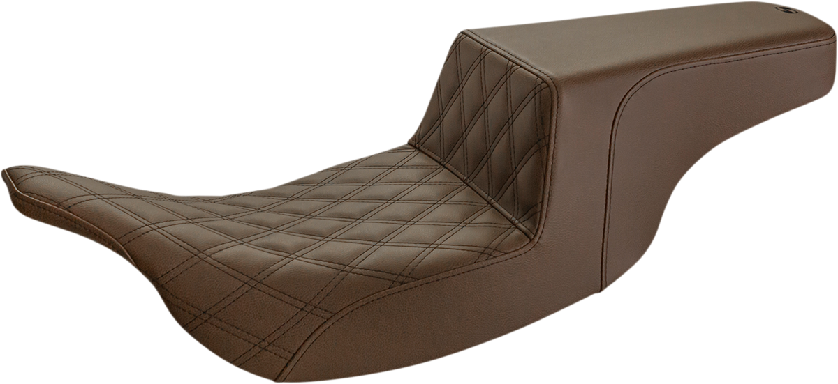 Asiento SADDLEMEN Step-Up - Costuras de celosía delanteras - Marrón 897-07-172BR