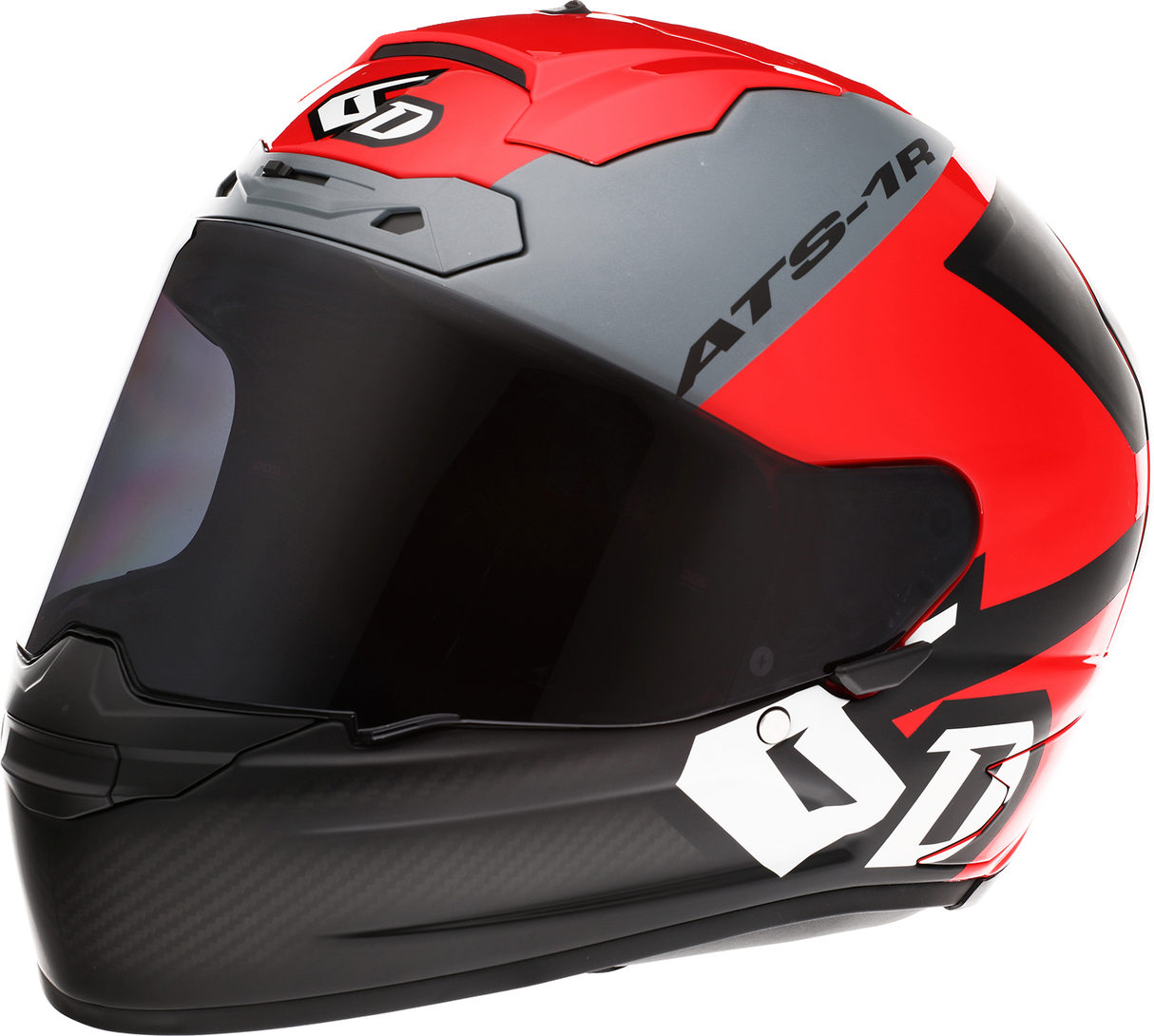 Casco de motocicleta 6D ATS-1R - Wyman - Rojo/Gris - Grande 30-0737