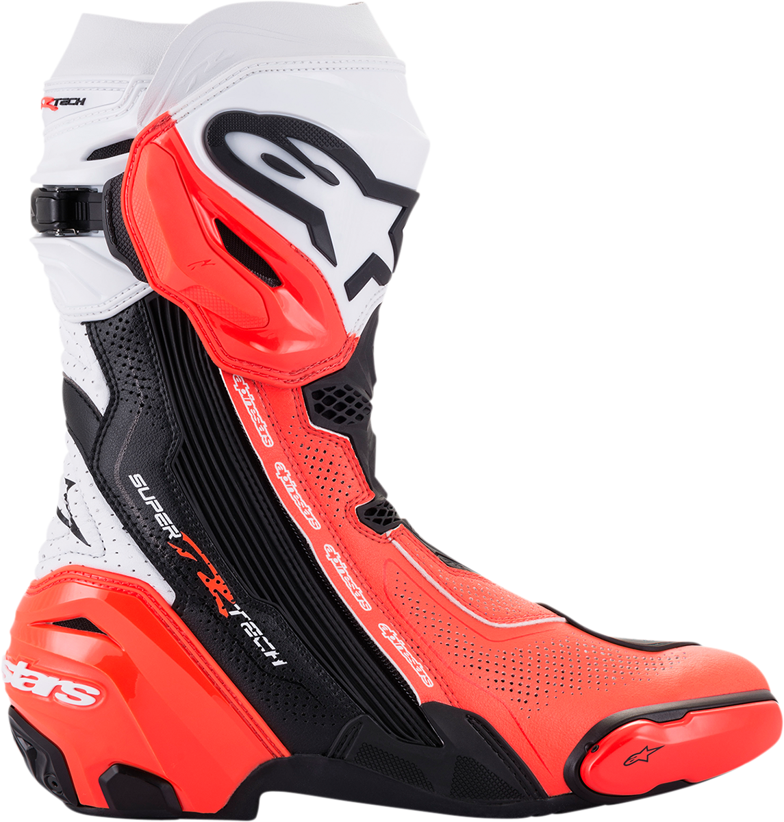 Botas ALPINESTARS Supertech V - Negro/Rojo Fluo/Blanco - Talla 9.5 EE. UU. / 44 UE 2220121-124-44