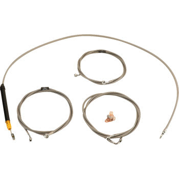 LA CHOPPERS Handlebar Cable/Brake Line Kit - Stock Ape Hanger Handlebars - Stainless Steel Glide LA-8059KT-08