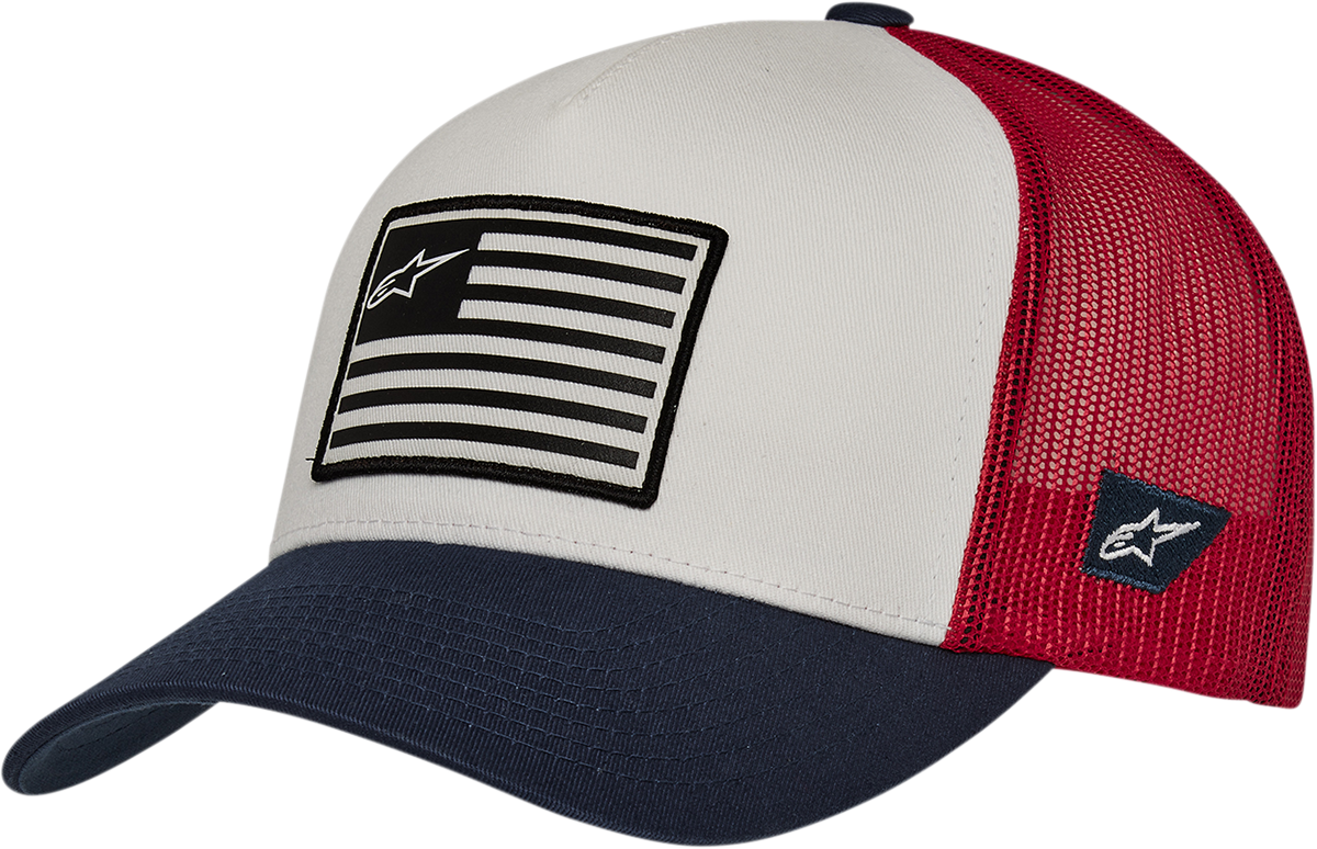 Gorra Snapback con bandera de ALPINESTARS - Blanco/Azul marino/Rojo - Talla única 1211810132074OS