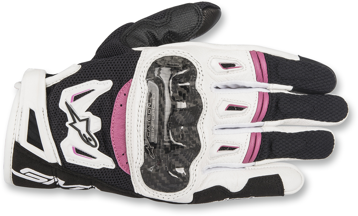 Guantes ALPINESTARS Stella SMX-2 Air Carbon V2 para mujer - Negro/Blanco/Fucsia - XS 3517717-1239-XS