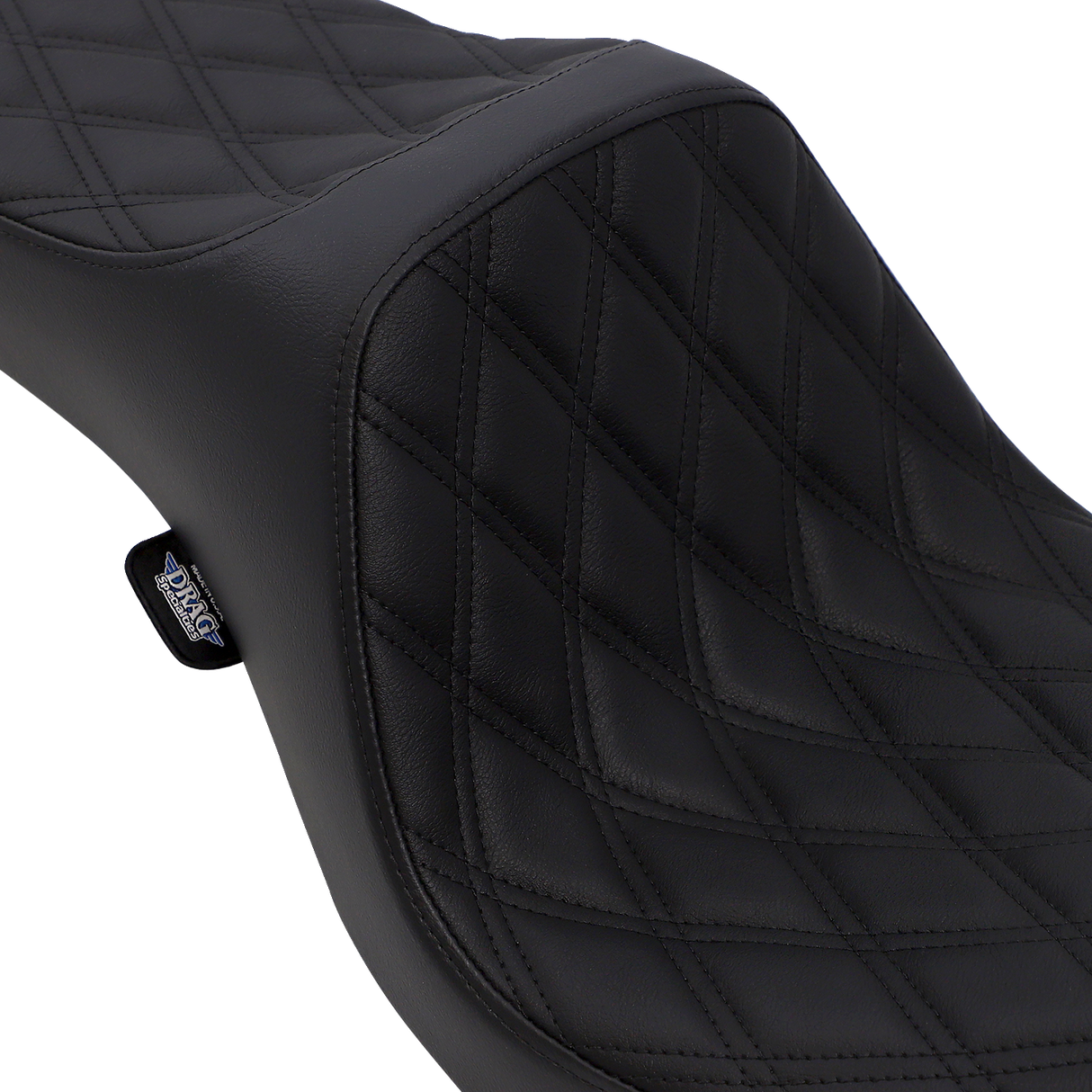Asiento Predator III de DRAG SPECIALTIES - Doble diamante - Costuras negras 0803-0602