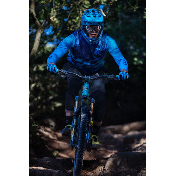 Casco de bicicleta KALI DH Invader - LTD Glitch - Azul marino mate/cian - XS-M 0211323226