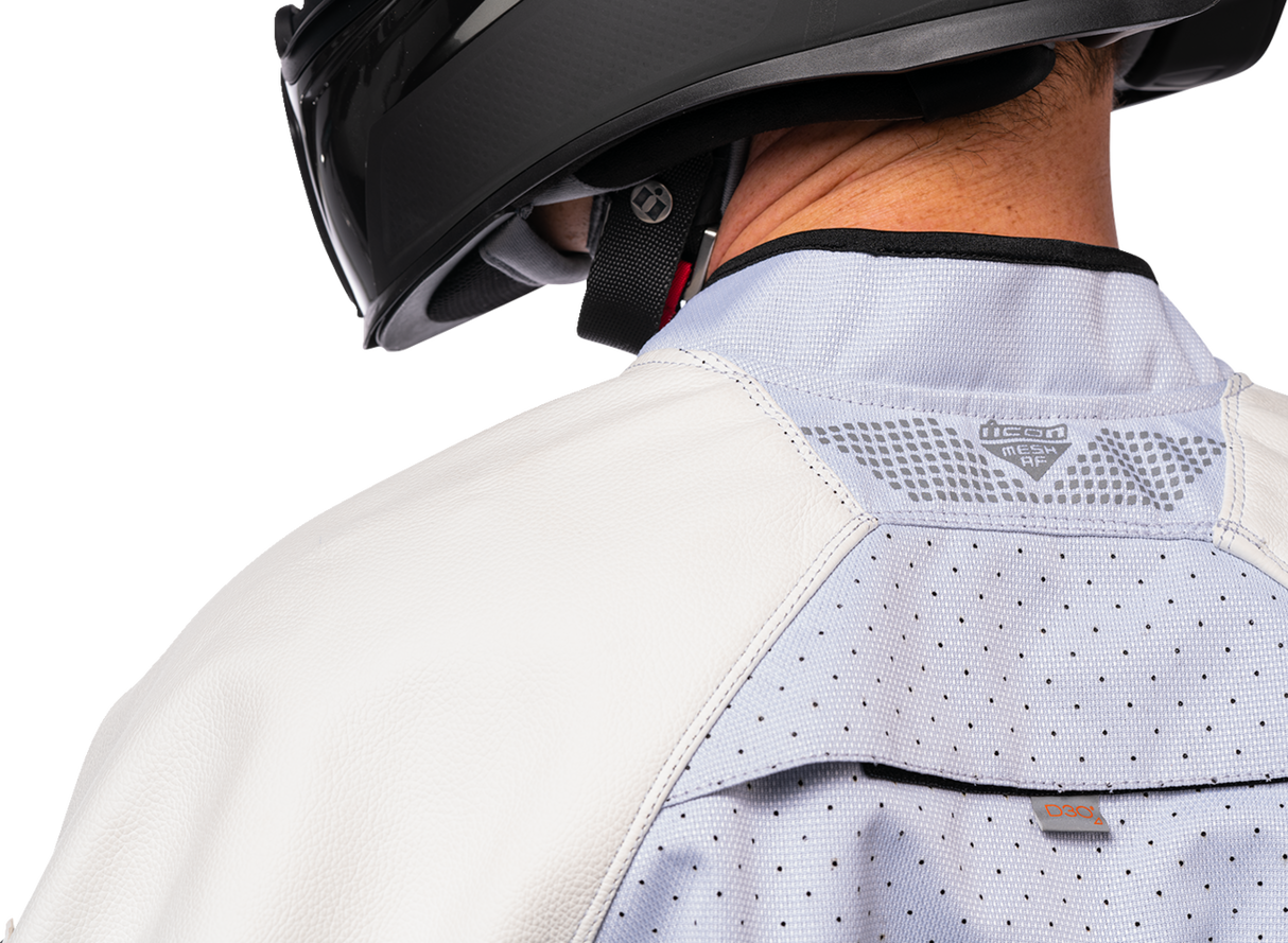 Chaqueta de cuero ICON Mesh AF™ - Blanca - Talla grande 2810-3904