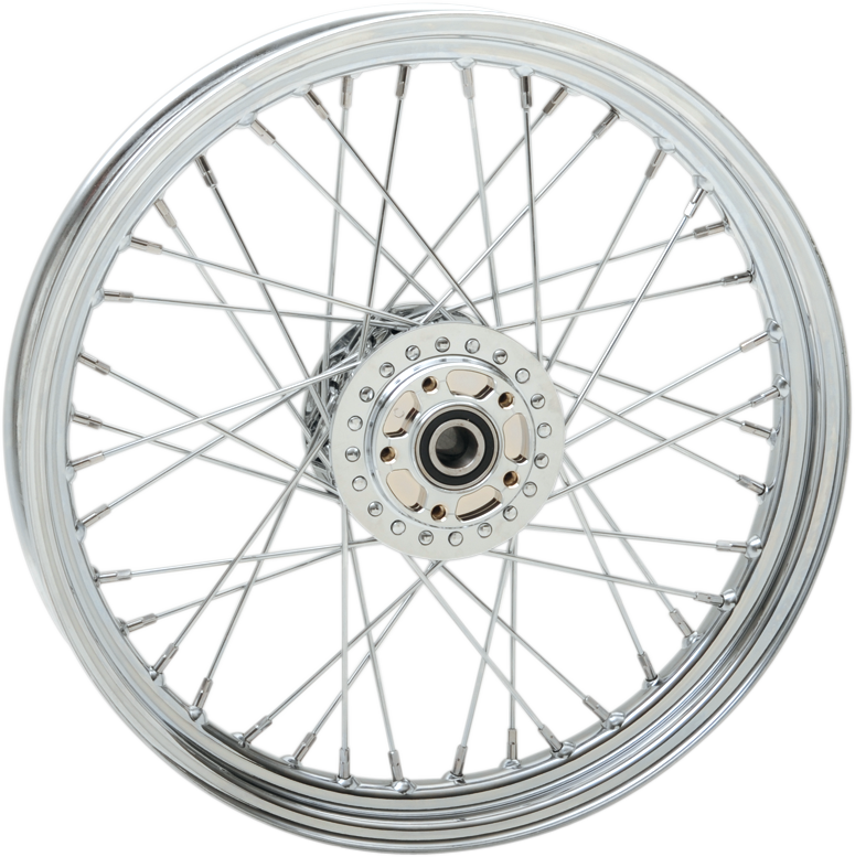 Rueda delantera DRAG SPECIALTIES - Disco simple/doble/sin ABS - Cromada - 19" x 2,50" - FXD 63148 '04-'05