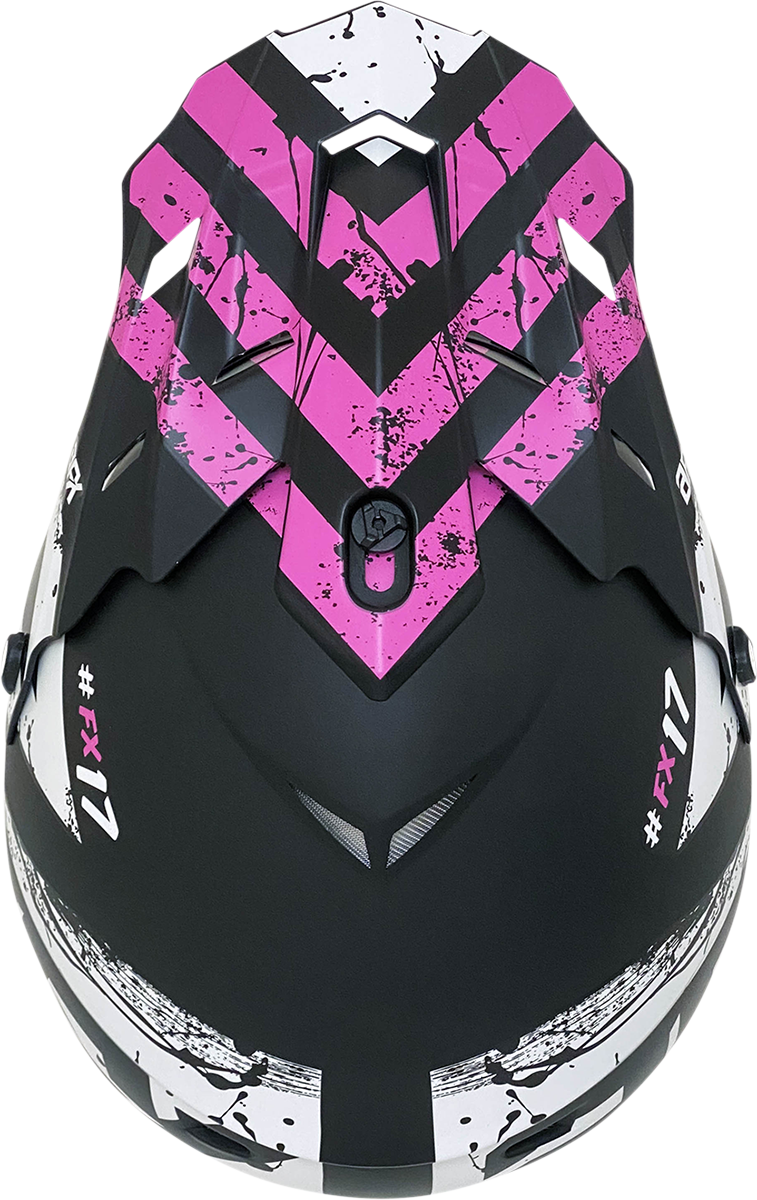Casco de motocicleta AFX FX-17 - Attack - Negro mate/Fucsia - Talla grande 0110-7169