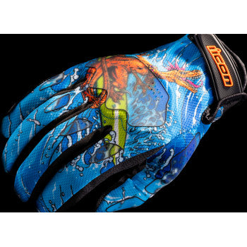 Guantes ICON Hooligan™ Dino Fury - Azul - 3XL 3301-4640