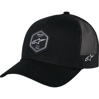 IN STOCK ALPINESTARS Hexeon Trucker Hat - Black/Black 1216-81100-1010-OS