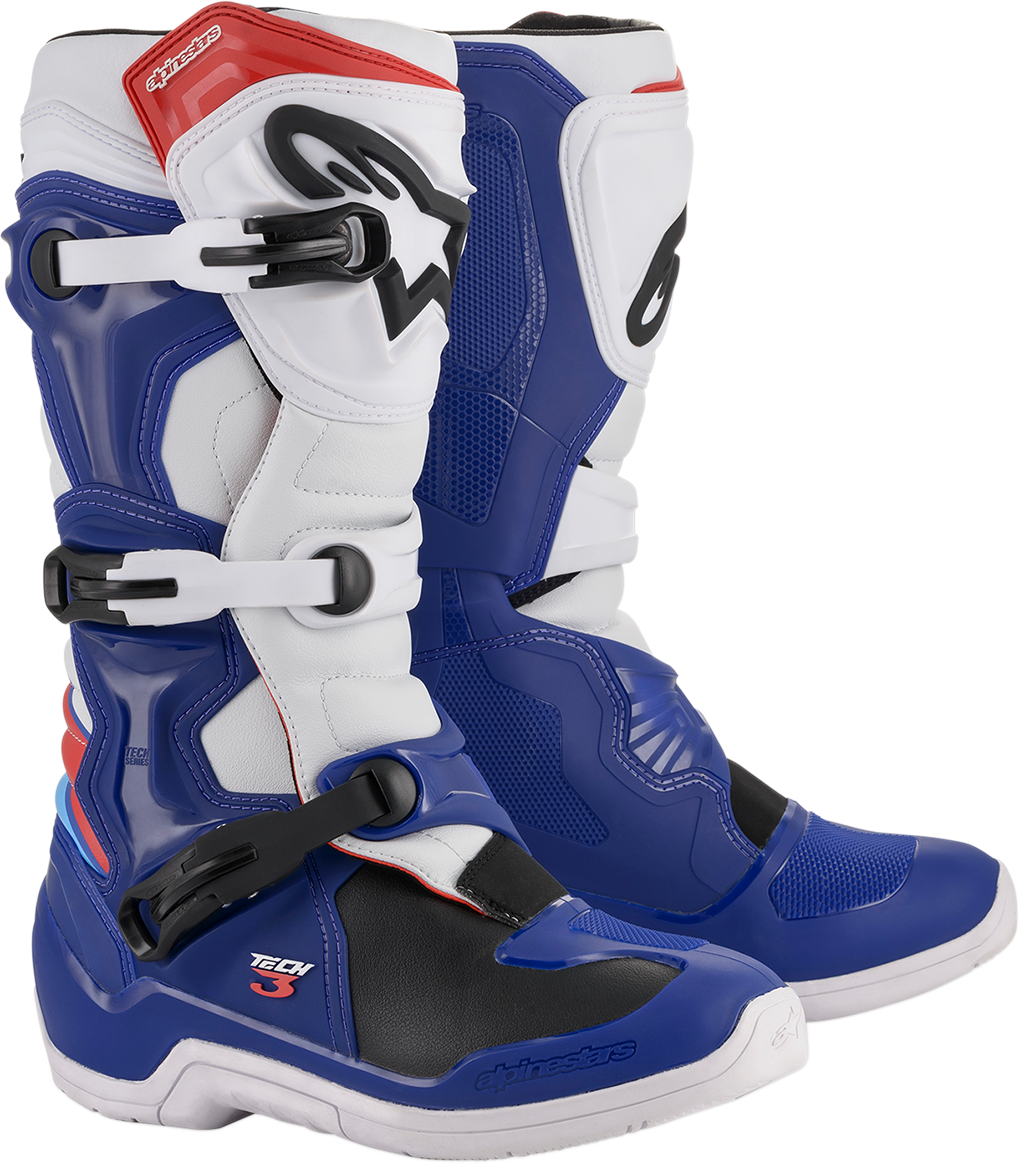 Botas ALPINESTARS Tech 3 - Azul/Blanco - Talla 9 de EE. UU. 2013018-723-9