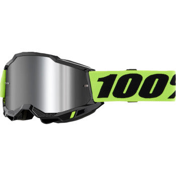 100% Accuri 2 Goggles - Neon Yellow - Silver Mirror 50014-00040