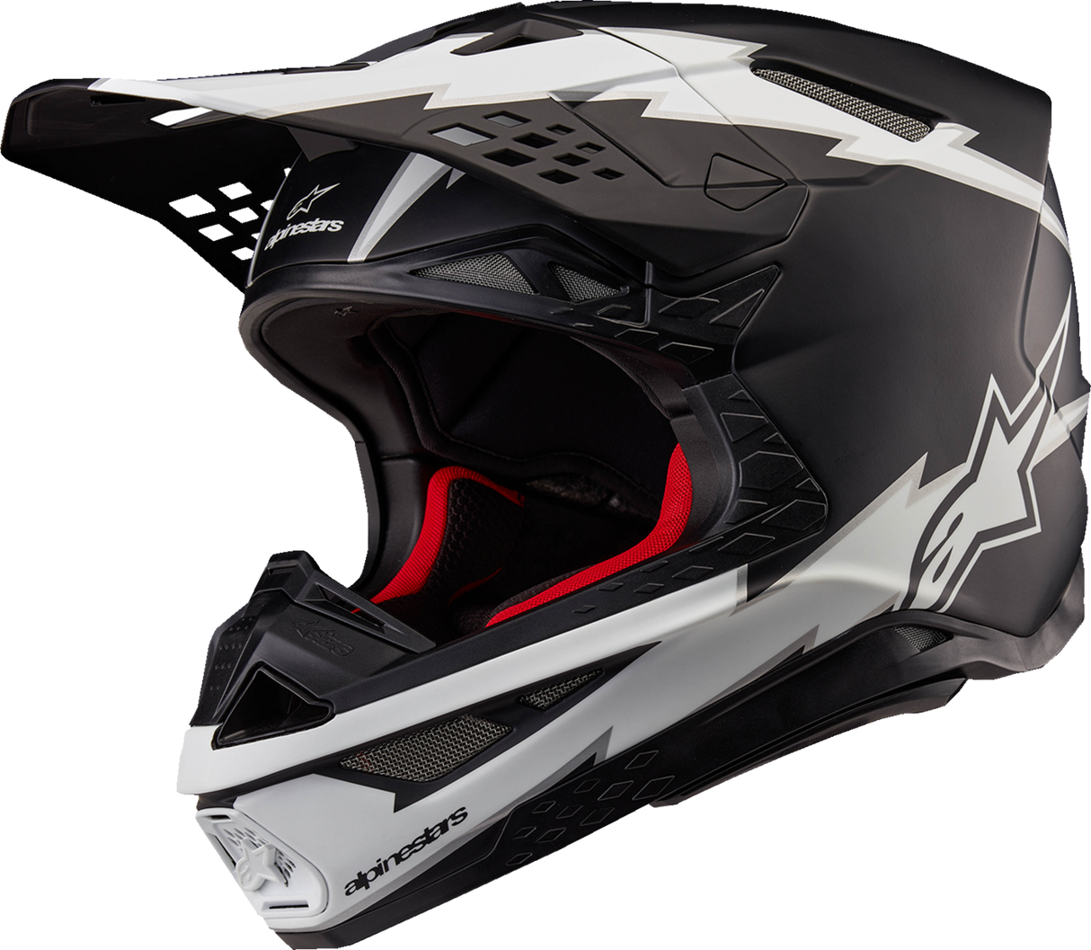 Casco de motocicleta ALPINESTARS Supertech M10 - Ampress - MIPS® - Negro mate/Blanco - Mediano 8300823-1121-M