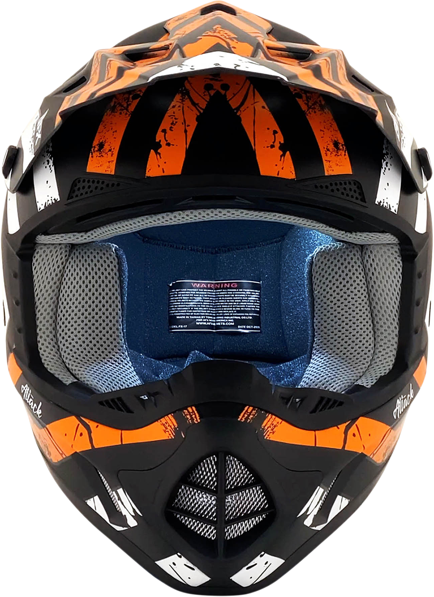 Casco de motocicleta AFX FX-17 - Attack - Negro mate/Naranja - Talla pequeña 0110-7155