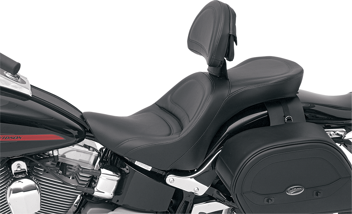 Asiento SADDLEMEN - Explorer - Con respaldo - Cosido - Negro - FL/FX '06-'17 806-12-030